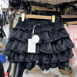 GETADME Japanese Y2k Cute Ruffled Plaid Skirt Punk Rock Subculture Cake Skirts Japanese Preppy Style Casual New 2025 Women Skirts