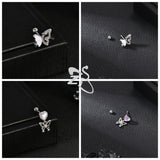 GETADME ZS 1 Piece 20G Cute Heart Stud Earring For Children Women Pink CZ Crystal Earrings Ear Cartilage Helix Conch Piercing Jewelry