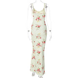 GETADME Sexy Y2K Clothes Floral Print Sleeveless Backless Bodycon Maxi Dresses for Women 2025 Club Birthday Party Elegant Outfit