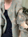 GETADME Short Woolen Jackets 2024 Autumn/Winter Korean-Style Metal Single Breasted Round Neck Loose Rabbit Hair Women Wool Coats