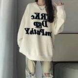 GETADME Soft Glutinous Milk fufu White Mare Fur Coat for Women 2025 Autumn Winter Item Thickened High-end Mink Fur top Lazy Knit Shirt