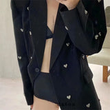 GETADME Spring Autumn 2025 Design Sense Fashion Heavy Industry Ladies Blazer Jacket Casual Korean Version Temperament Women's Suit Coat