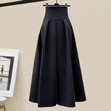 Getadme Spring Autumn Suit Women's New French Sweater Midi Skirts Outfits Knit Cardigan Knitwear High Waist Slim Skirts Two Piece Set