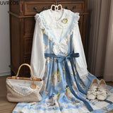 GETADME Spring Autumn Sweet Long Sleeve Lolita Shirt Women Doll Collar Lace Ruffle Cute Shirt Girls Japanese Gothic Y2k Top Blusas Mujer