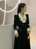 GETADME Spring New Elegant 2 Piece Sets Womens Vintage Black Blazer Skirts Suit Femme Outfits Autumn Korean Fashion y2k Clothes