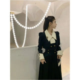 GETADME Spring New Elegant 2 Piece Sets Womens Vintage Black Blazer Skirts Suit Femme Outfits Autumn Korean Fashion y2k Clothes