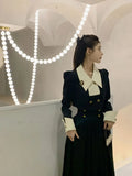 GETADME Spring New Elegant 2 Piece Sets Womens Vintage Black Blazer Skirts Suit Femme Outfits Autumn Korean Fashion y2k Clothes