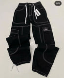 Getadme 스트래피 레트로 워시드 우븐 슬림핏 튜브탑 서스펜더 탑 캐주얼 데님 로우웨이스트 스트레이트 팬츠 캐주얼 휴가용 슈트