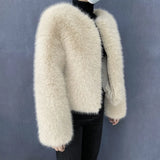 GETADME Street Fashion Luxury Faux Fur Coat Women Winter 2025 Hot Cool Girls Fluffy Short Fur Fox Jacket