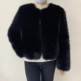 GETADME Street Fashion Luxury Faux Fur Coat Women Winter 2025 Hot Cool Girls Fluffy Short Fur Fox Jacket