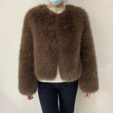 GETADME Street Fashion Luxury Faux Fur Coat Women Winter 2025 Hot Cool Girls Fluffy Short Fur Fox Jacket