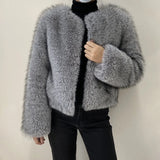 GETADME Street Fashion Luxury Faux Fur Coat Women Winter 2025 Hot Cool Girls Fluffy Short Fur Fox Jacket