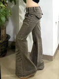 GETADME Streetwear Brown Gothic Y2K Jeans Baggy Women Aesthetic Denim Trousers Harajuku Vintage 2000s Trashy Cargo Pants Pantalones