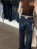 GETADME Streetwear Jeans 2025 New Bottoms Fashion Straight Wide Leg Pants for Women High Waist Loose Casual Trousers Y2k Pantalon Femme
