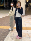 GETADME Streetwear Jeans 2025 New Bottoms Fashion Straight Wide Leg Pants for Women High Waist Loose Casual Trousers Y2k Pantalon Femme