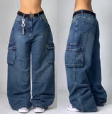 GETADME Streetwear New Fashion Oversized Print Baggy Jeans Women Y2K Gothic Harajuku Vintage Casual Joker High Waist Wide Leg Pants