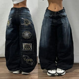 GETADME Streetwear New Fashion Oversized Print Baggy Jeans Women Y2K Gothic Harajuku Vintage Casual Joker High Waist Wide Leg Pants
