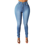Jean en denim de coton GETADME, style européen et américain, taille haute élastique, noir, coupe ample.