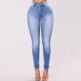Jean en denim de coton GETADME, style européen et américain, taille haute élastique, noir, coupe ample.