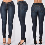 Jean en denim de coton GETADME, style européen et américain, taille haute élastique, noir, coupe ample.