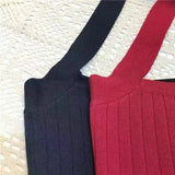 GETADME Summer Knitted Suspender Backless Crop Tops Women's Neck Strap Sleeveless Sexy Red Vest Vintage Tank New