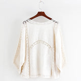 GETADME Summer Shawl-Style Blouse Women'S Bat Shirt Thin Sun Protection Clothing Lace Shirt With Suspender Skirt Cardigan Jacket
