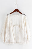 GETADME Summer Shawl-Style Blouse Women'S Bat Shirt Thin Sun Protection Clothing Lace Shirt With Suspender Skirt Cardigan Jacket