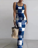 GETADME 여름 슬림 O넥 서스펜더 롱 드레스 여성 패션 섹시 플로럴 프린트 파티 바디콘 드레스 여성 Y2K