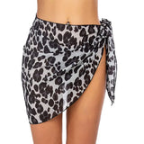 GETADME 여름 여성 프린트 짧은 사롱 수영복 커버업 비치 비키니 랩 시스루 짧은 치마 쉬폰 스카프 수영복 커버업