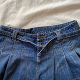 GETADME Summertime Fashion summer ladie cute slim denim skirt high waist casual A-word Harajuku Korean Y2K mini Spice sexy pleated skirt