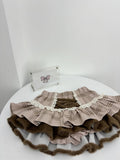 GETADME Sweet Kawaii 2 Piece Sets Women Japanese Y2k Brown Retro Tops + Chic Mini Cake Skirt Female Princess Elegant Outfits Autumn 2025