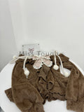 GETADME Sweet Kawaii 2 Piece Sets Women Japanese Y2k Brown Retro Tops + Chic Mini Cake Skirt Female Princess Elegant Outfits Autumn 2025