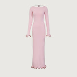 GETADME TARUXY Autumn New Knitted Mini Dress For Women Fungus Contrast Color Slim Sweater Dress Elegant Female Party Clothes Long Sleeve