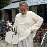 GETADME TARUXY Fashion Casual Pullovers For Women Solid Color Round Neck Long Sleeve Knitted Sweater Loose Female 2025 Autunn Winter New