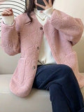 GETADME Thick Lamb Wool Coat Women Oversize Loose Parkas Outerwear Female Korean Fashion Warm Casual Jackets Ladies Long Sleeve Coats