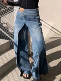 GETADME Trashy Y2K Style New Rock Hip Hop Baggy Wide Leg Jeans Pants Women 90S Clothes Vintage Straight Lady Denim Trousers Ropa Mujer
