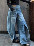 GETADME Trashy Y2K Style New Rock Hip Hop Baggy Wide Leg Jeans Pants Women 90S Clothes Vintage Straight Lady Denim Trousers Ropa Mujer