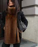 GETADME Turtleneck Furry Fur Sleeveless Waistcoats Fashion Women Warm Thicken Vest 2025 Lady Luxuries New Winter Street Party Outerwears