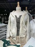 GETADME Twisted Flower Knitted Cardigan Sweater Women Autumn Long Sleeve Hooded Zipper Short Coat Streetwear Fashion Sweaters Y2K Tops
