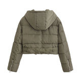 GETADME UETEEY 2025 Women's Lightweight Padded Hooded Winter Cotton-padded Jacket & Multi-zipper Short Coat Clothing Supply Chain