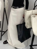 GETADME UOOZEE Office Lady Formal Solid Color H-line Skirts 2025 New Spring Summer High Waist Casual Elegant Long Skirt For Women