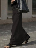 GETADME UOOZEE Office Lady Formal Solid Color H-line Skirts 2025 New Spring Summer High Waist Casual Elegant Long Skirt For Women