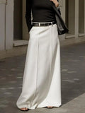 GETADME UOOZEE Office Lady Formal Solid Color H-line Skirts 2025 New Spring Summer High Waist Casual Elegant Long Skirt For Women