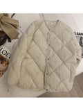 GETADME Vintage Cropped Quilted Jacket Women Old Money Fashion Winter Warm Lightweight Padded Jackets Chic Elegant Korean Style