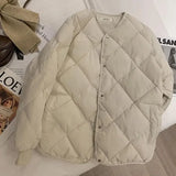 GETADME Vintage Cropped Quilted Jacket Women Old Money Fashion Winter Warm Lightweight Padded Jackets Chic Elegant Korean Style