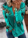 GETADME Vintage Hoodies Women Fashion Zipper Hoodies Leopard Sweatshirt Zip Up Hoodie Oversized Sudaderas Girl Coats Women Sweats Y2k