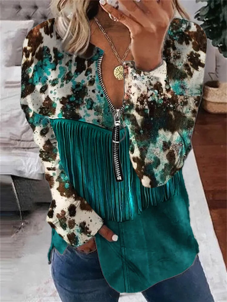 GETADME Vintage Hoodies Women Fashion Zipper Hoodies Leopard Sweatshirt Zip Up Hoodie Oversized Sudaderas Girl Coats Women Sweats Y2k