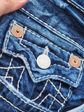 GETADME Vintage Jeans Y2K Clothes Men Women Gothic Hip Hop Pocket Embroidery Retro Blue Baggy Jeans High Waist Slim Fit Flare Trousers