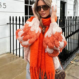 GETADME Vintage Lantern Sleeves Knitted Sweater Stripe Pattern Cropped Cardigans Aesthetic Y2k Knitwear Coat Women Autumn Outwear