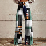 GETADME Vintage Loose Fit Casual Wide Leg Imitation Jeans Fashion High Waisted Pocket Pants Tall Women 90s Floral Printed Baggy Trousers